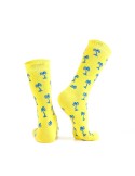 Yellow women\'s socks with palm trees SD25 - Online store - Boutique